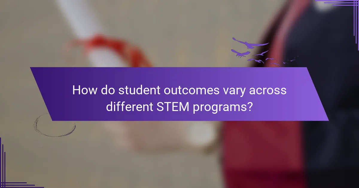How do student outcomes vary across different STEM programs?