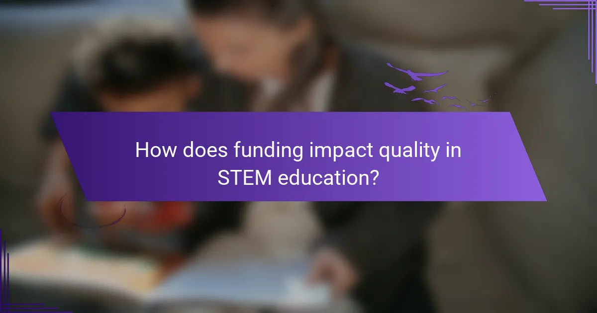 How does funding impact quality in STEM education?
