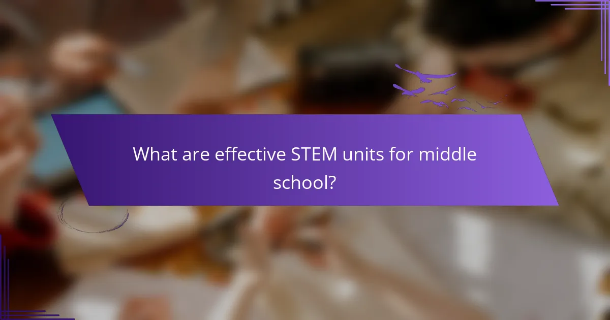 What are effective STEM units for middle school?