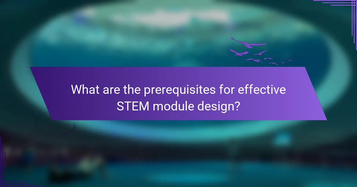 What are the prerequisites for effective STEM module design?