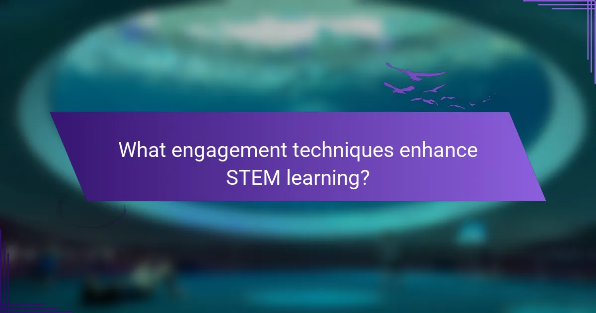 What engagement techniques enhance STEM learning?