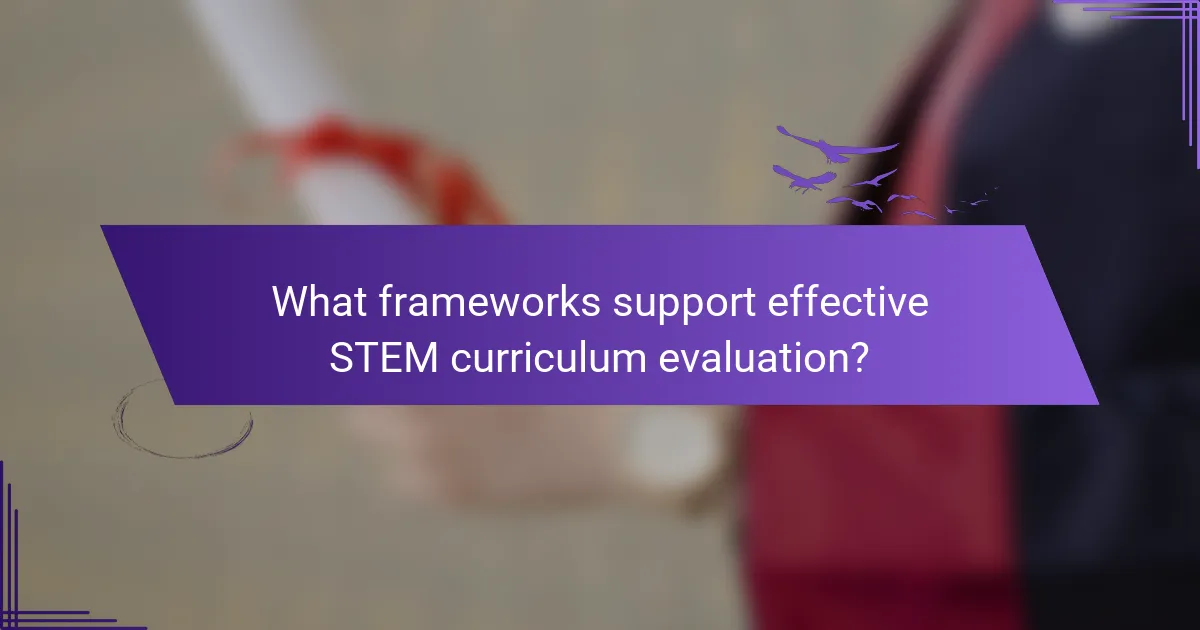 What frameworks support effective STEM curriculum evaluation?